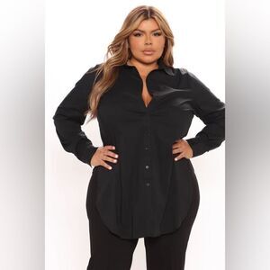 Woman’s FashionNova plus button front shirt size 1X
